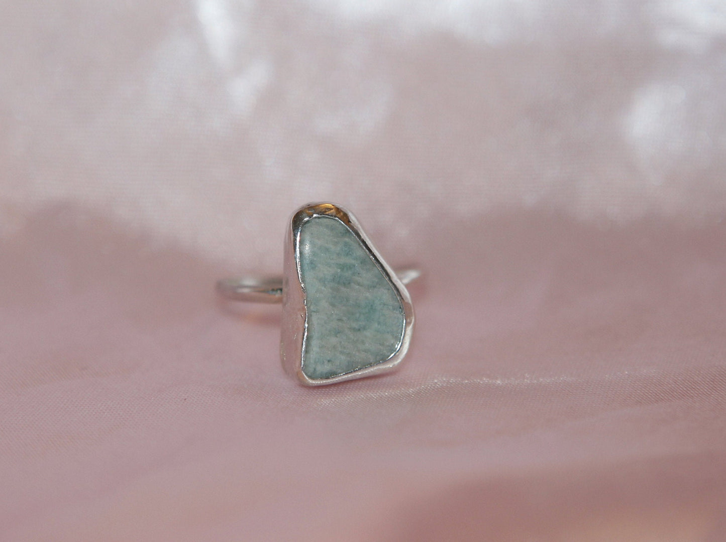 Amazonite Ring in Sterling Silver - US Size 7.75