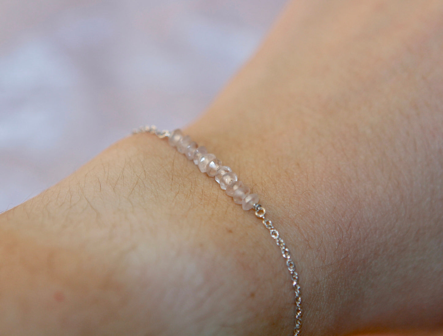 Rose Quartz Bracelet and Necklace available in Sterling Silver and 14k Gold Fill