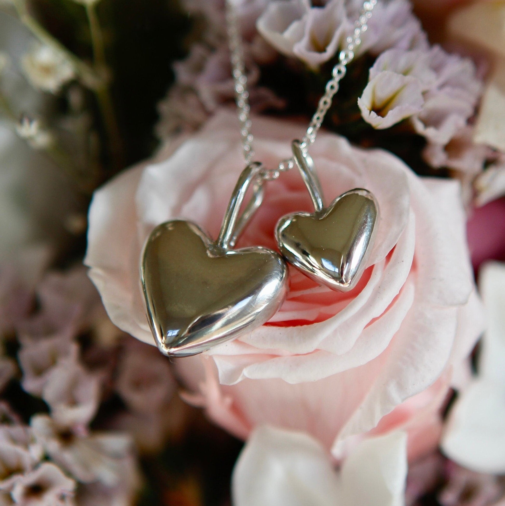 Big & Little Heart Charm Necklaces