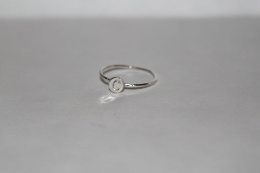 Initial or Number Ring, Sterling Silver, Stacking Ring
