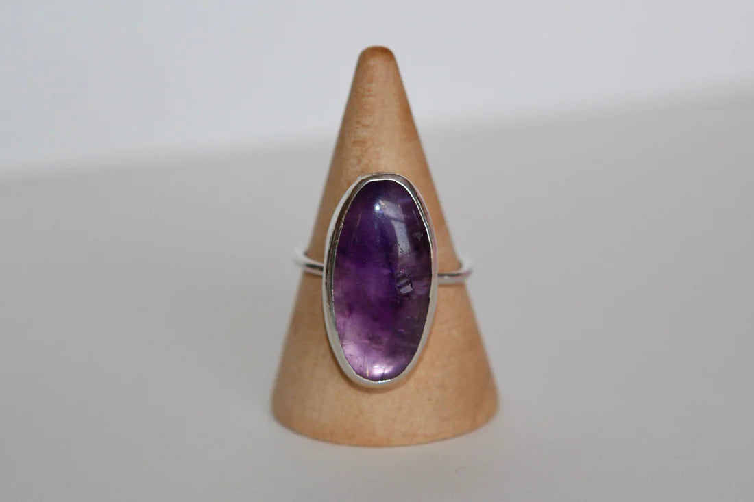 Amethyst Statement Ring - Sterling Silver size 6
