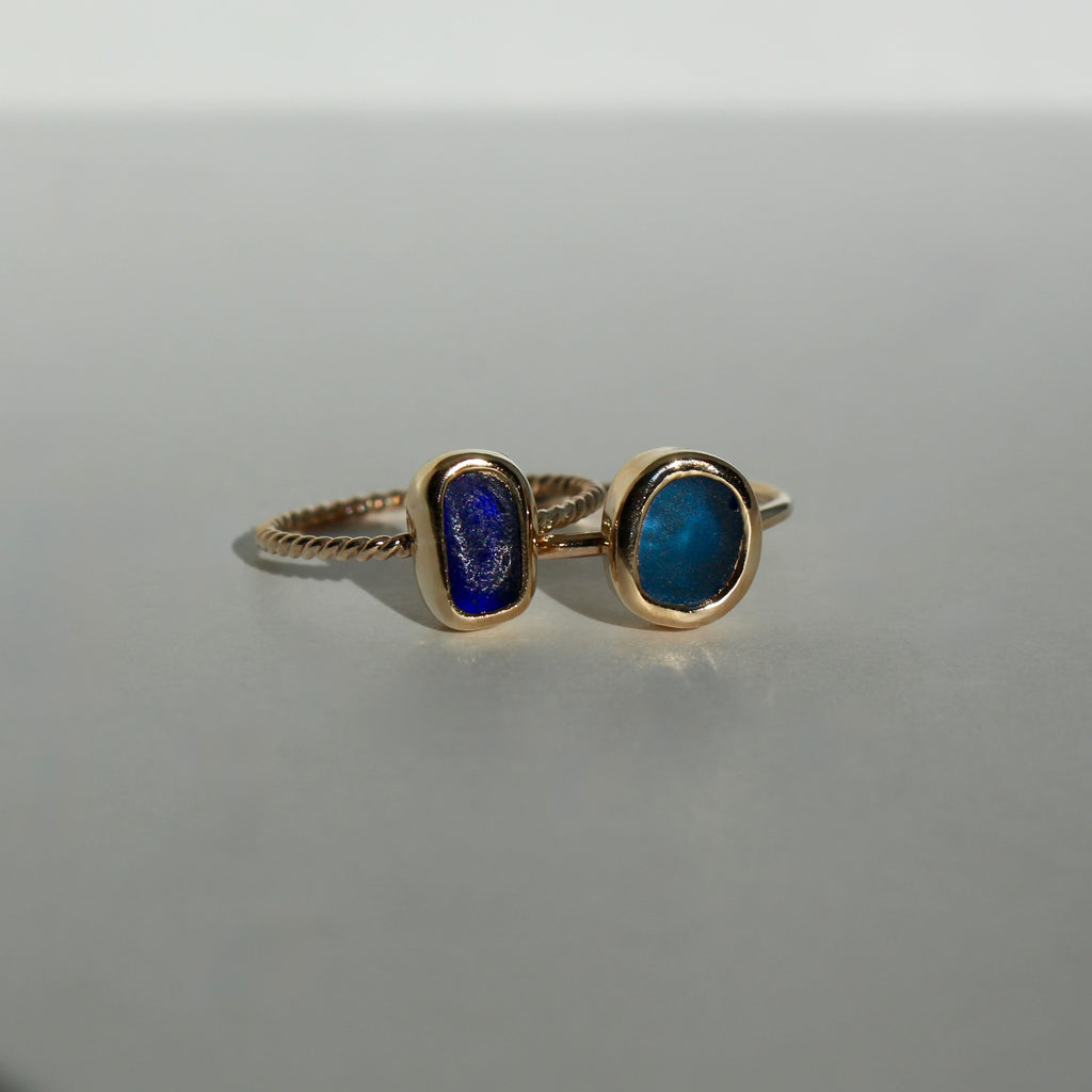 Gilded Drift Ring  | Gold Fill Sea Glass Ring