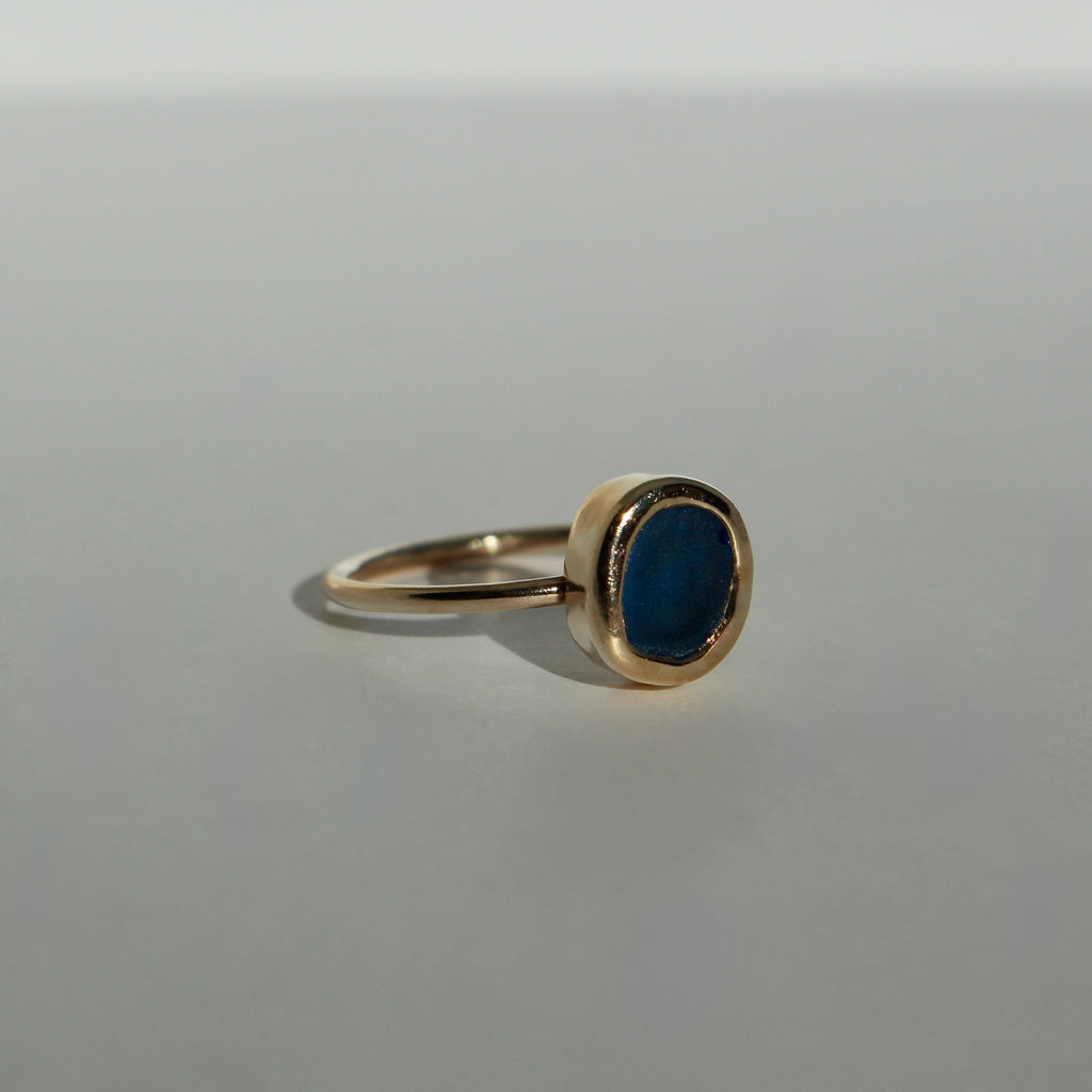Gilded Drift Ring  | Gold Fill Sea Glass Ring