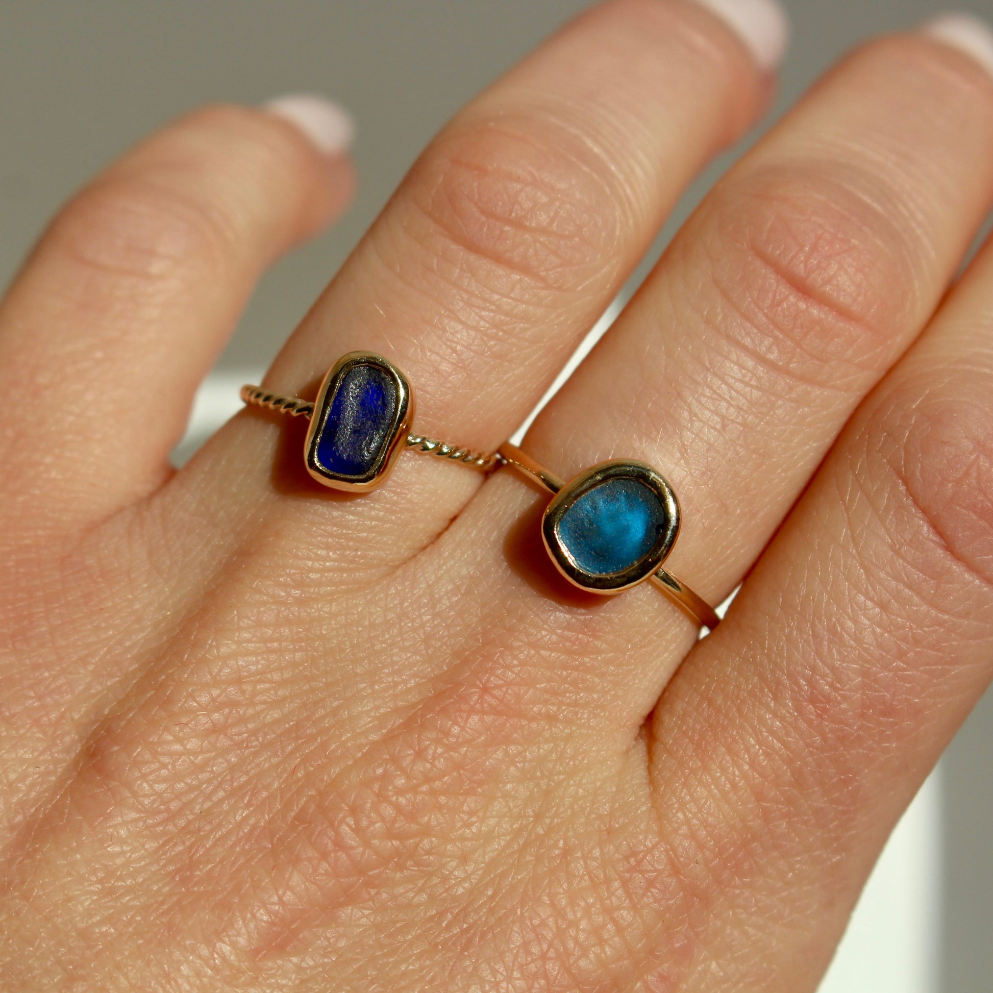 Gilded Drift Ring  | Gold Fill Sea Glass Ring