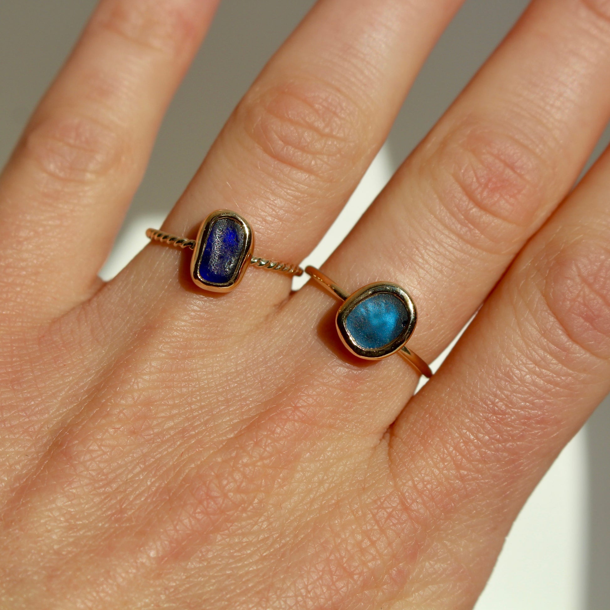 Gilded Drift Ring  | Gold Fill Sea Glass Ring