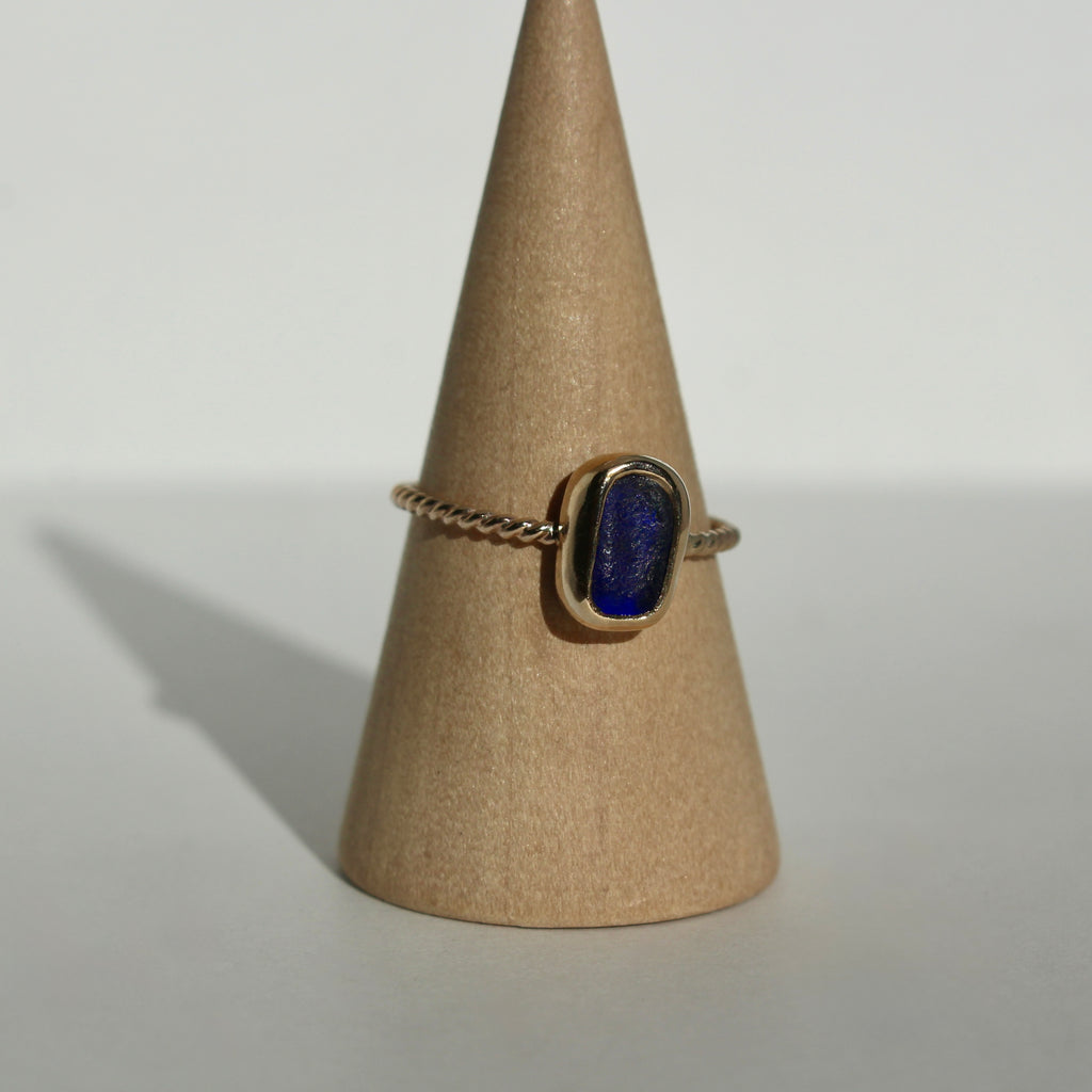 Gilded Drift Ring  | Gold Fill Sea Glass Ring