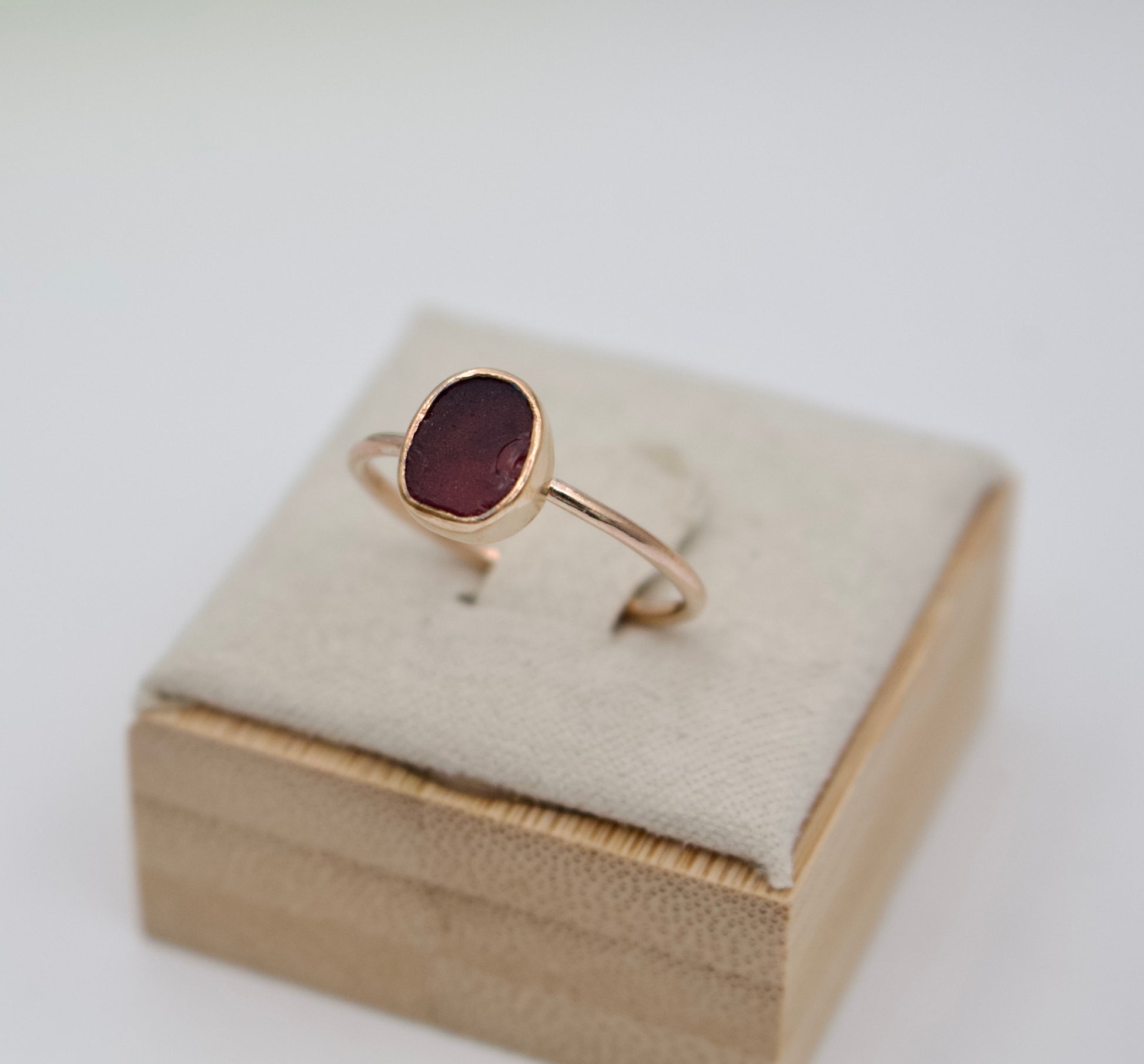 Gilded Drift Ring  | Gold Fill Sea Glass Ring