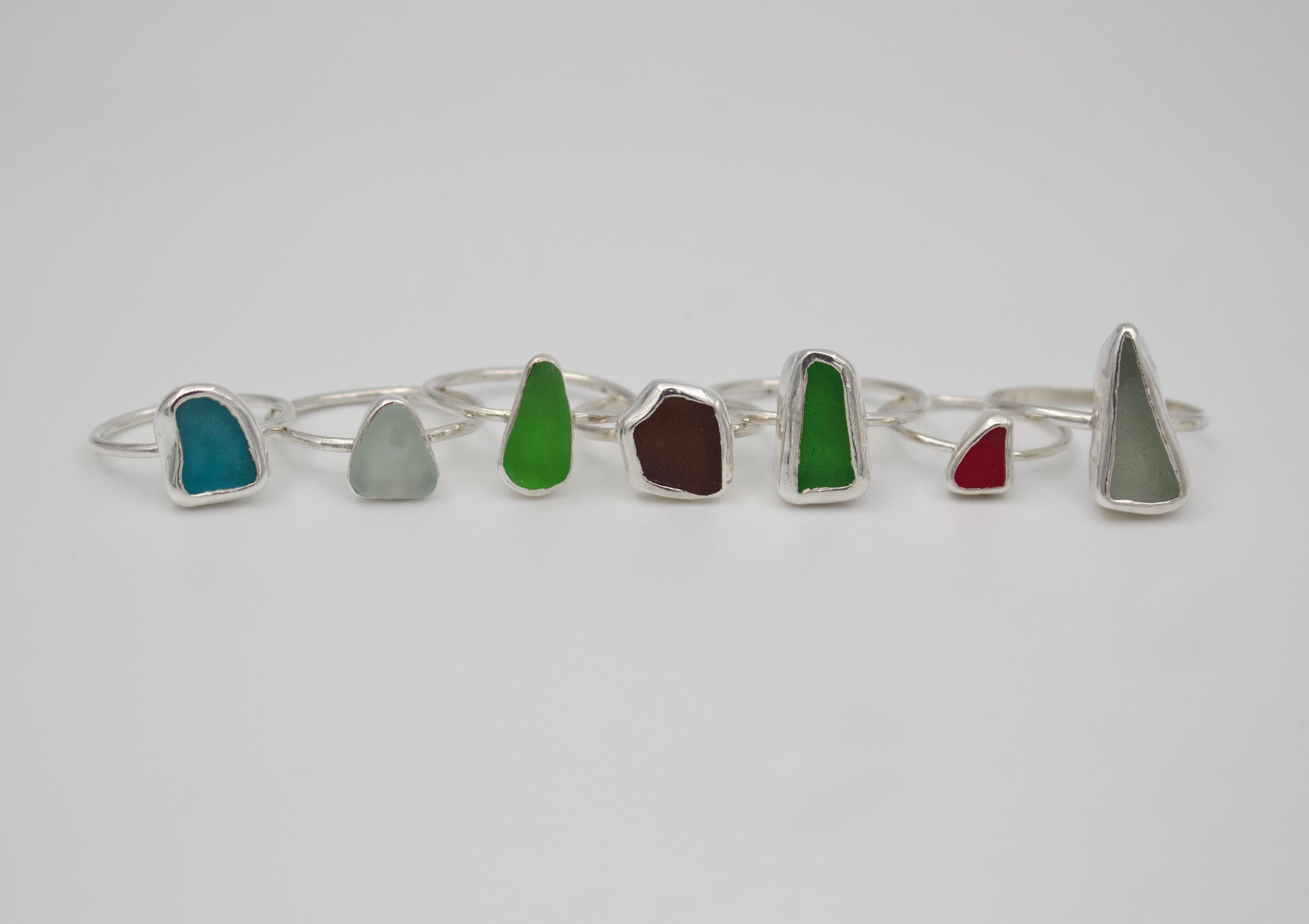 Silver Drift Ring | Sterling Silver Sea Glass Ring