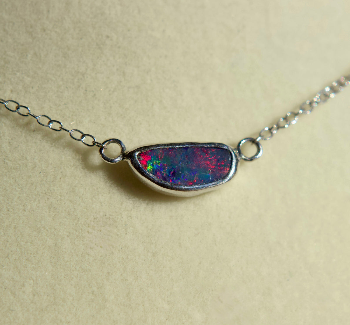 Sterling Silver Australian Opal Necklace