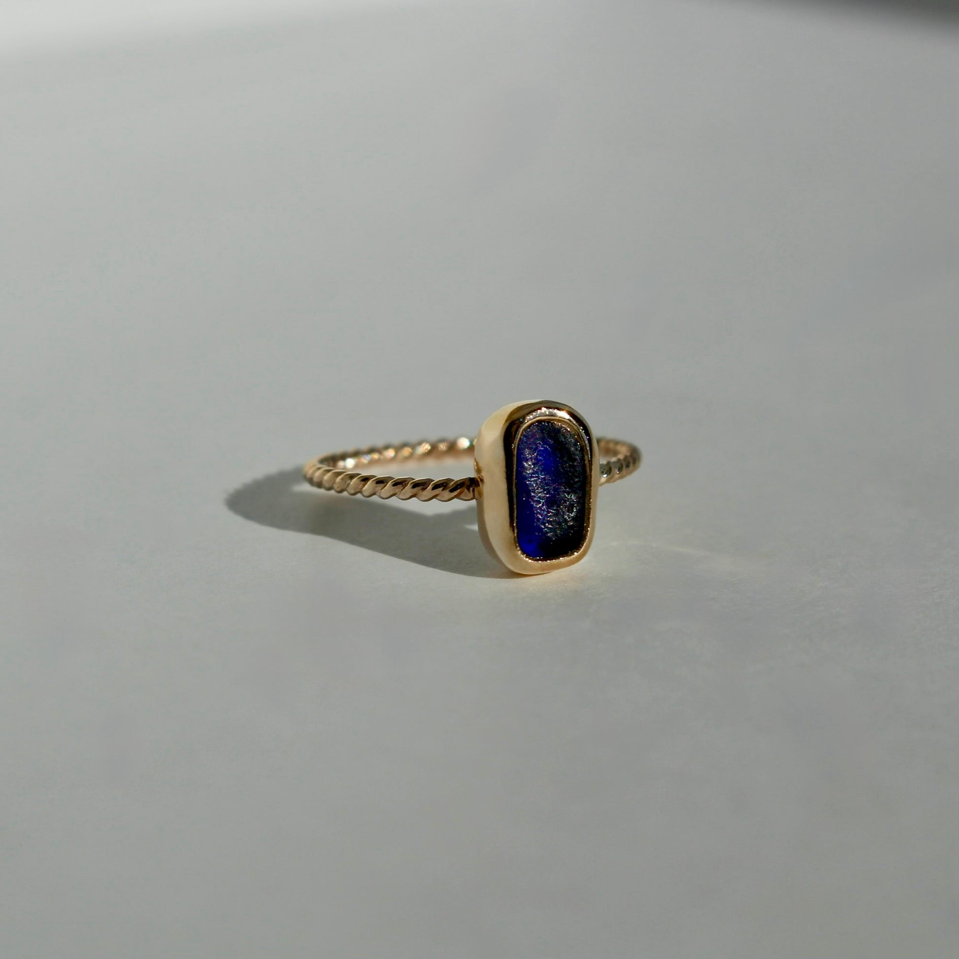 Gilded Drift Ring  | Gold Fill Sea Glass Ring