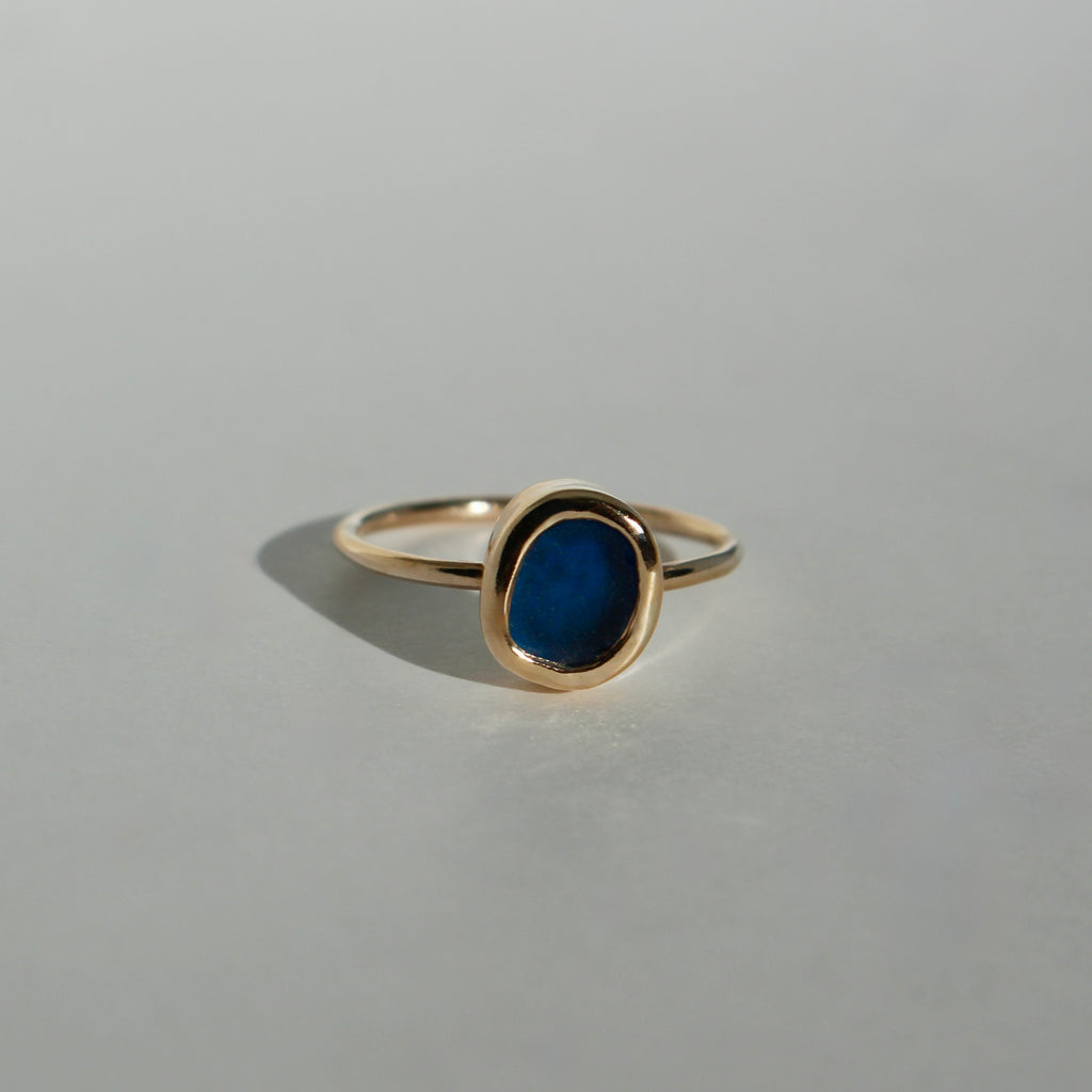 Gilded Drift Ring  | Gold Fill Sea Glass Ring