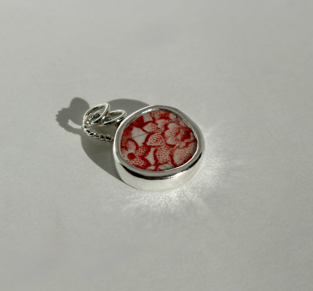 Crimson Bloom Terra Necklace | Sea Pottery Necklace