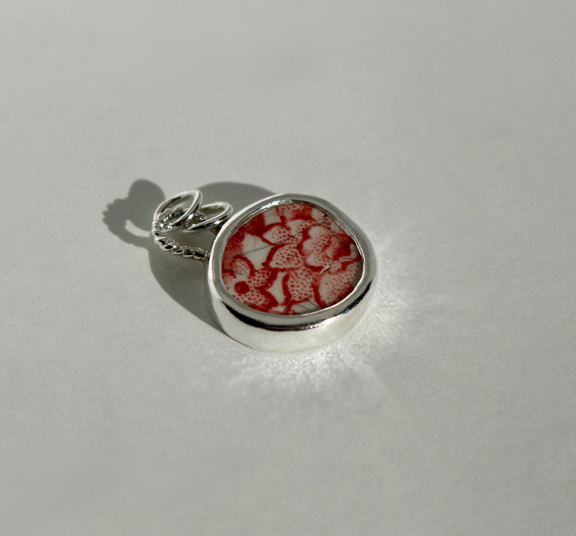 Crimson Bloom Terra Necklace | Sea Pottery Necklace