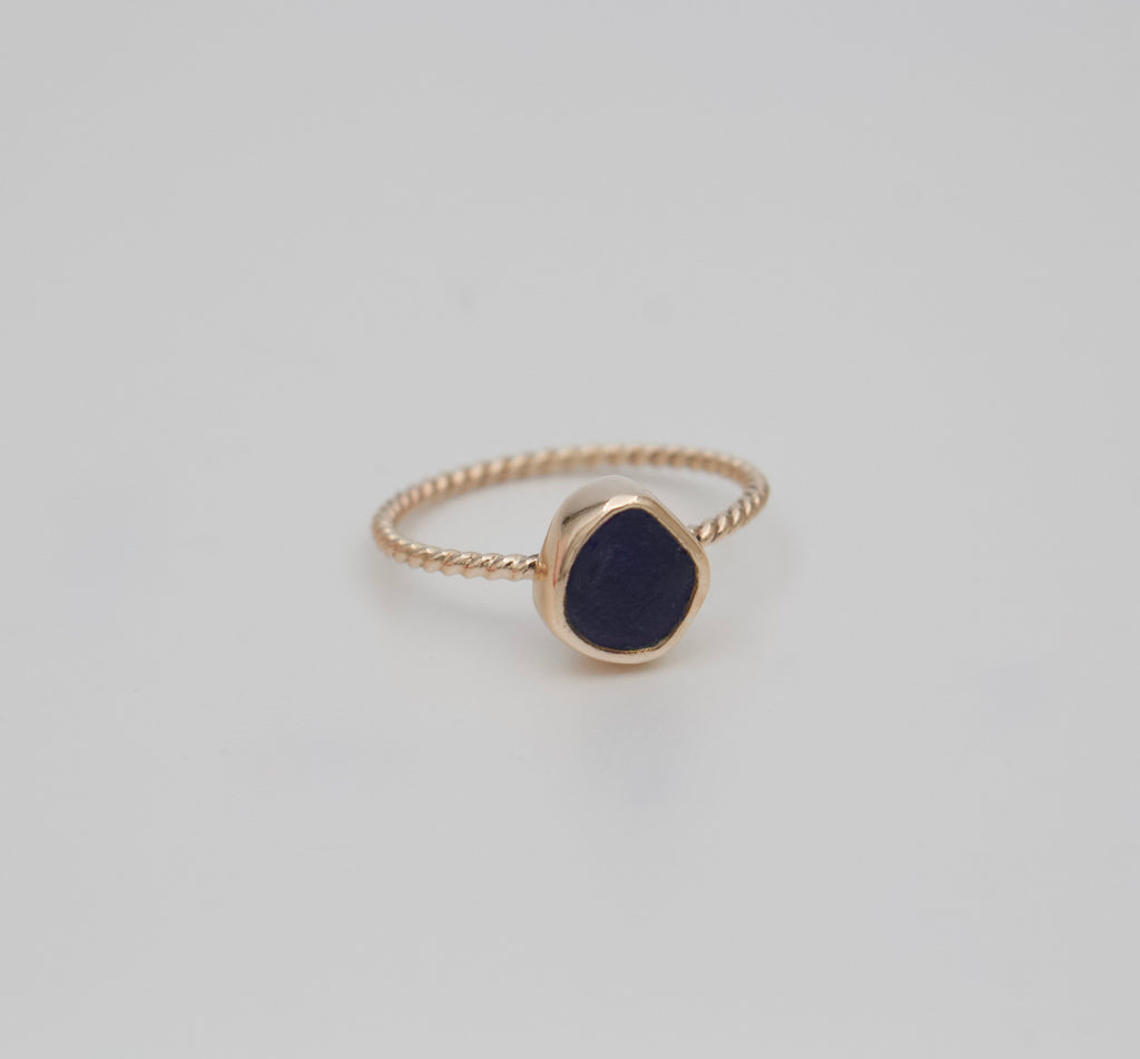 Gilded Drift Ring  | Gold Fill Sea Glass Ring