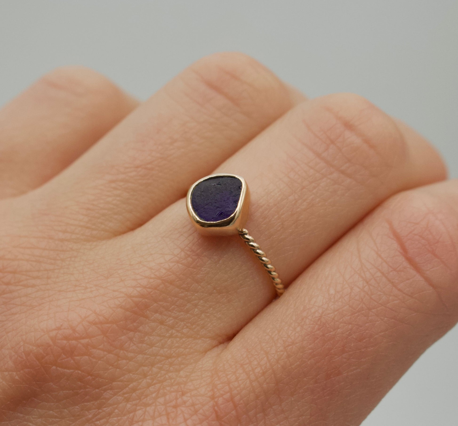 Gilded Drift Ring  | Gold Fill Sea Glass Ring
