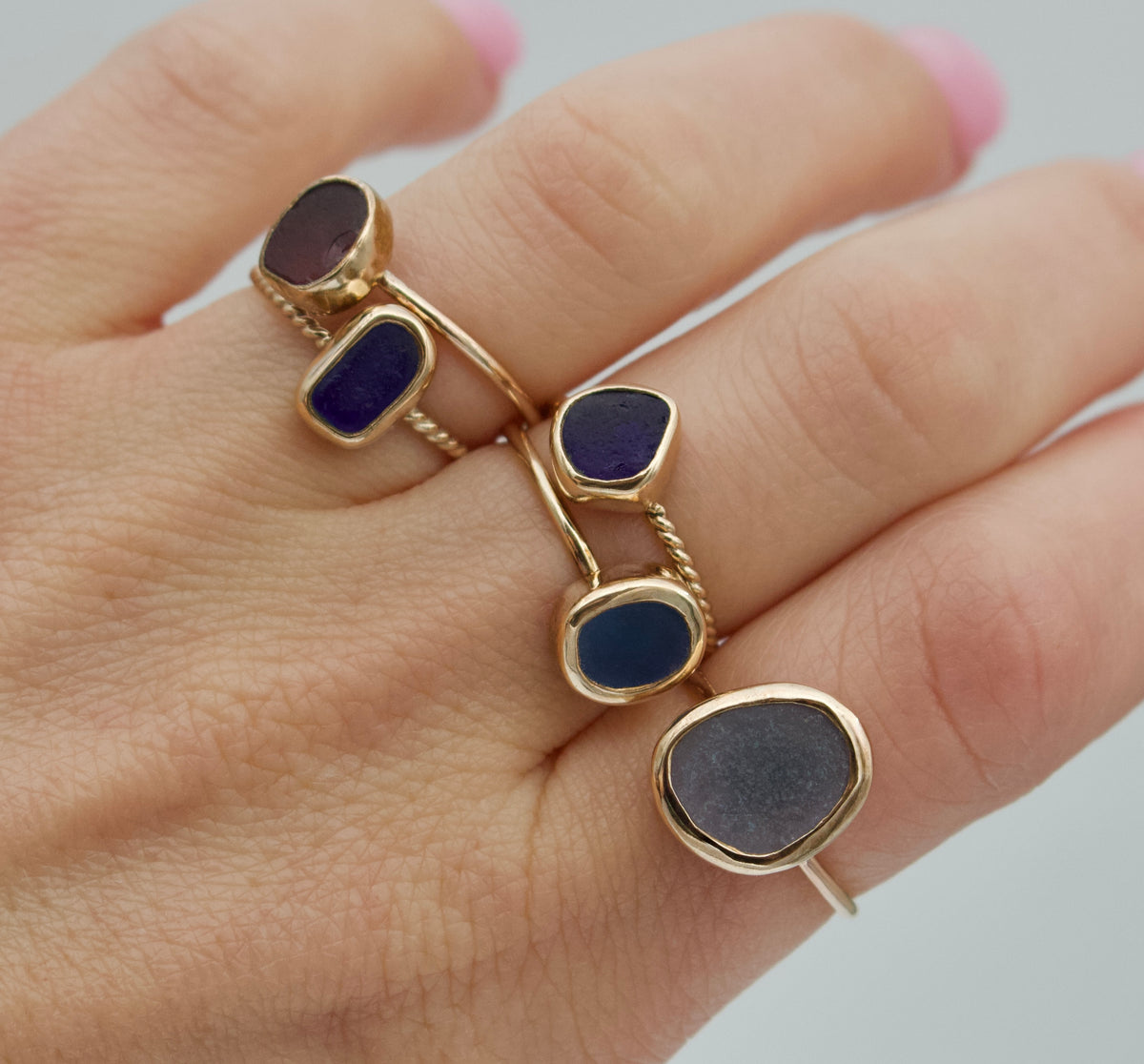 Gilded Drift Ring  | Gold Fill Sea Glass Ring