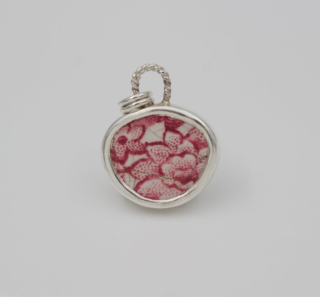 Crimson Bloom Terra Necklace | Sea Pottery Necklace
