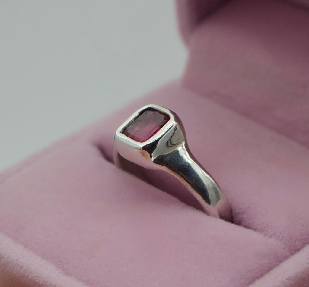 Dark Pink Tourmaline Ring