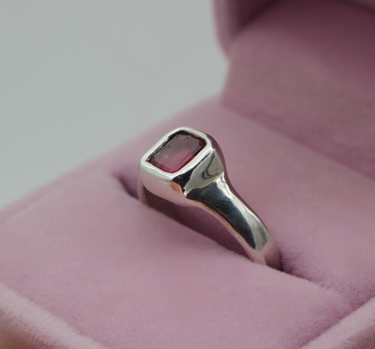Dark Pink Tourmaline Ring
