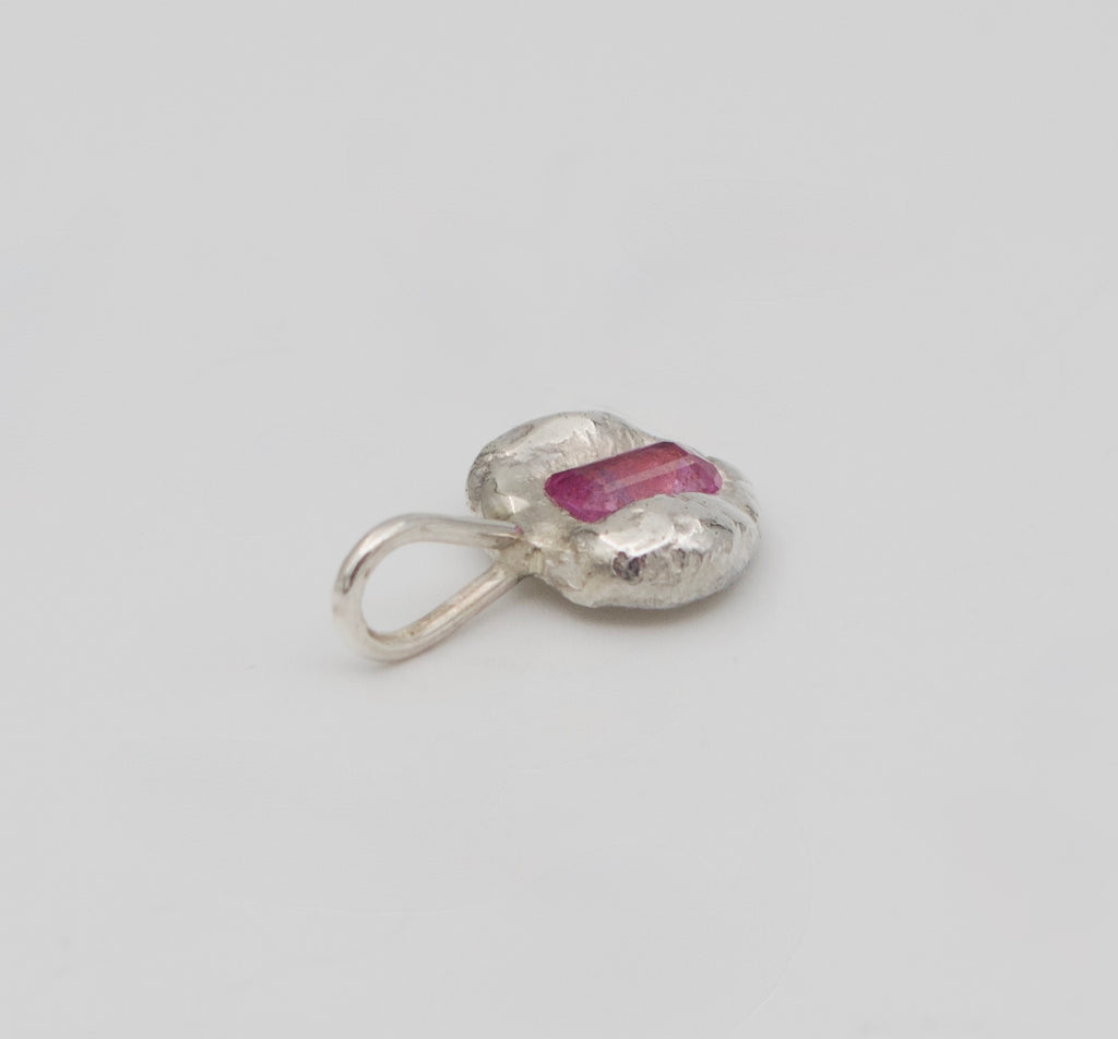 Organic Molten Pink CZ Pendant | One of a Kind