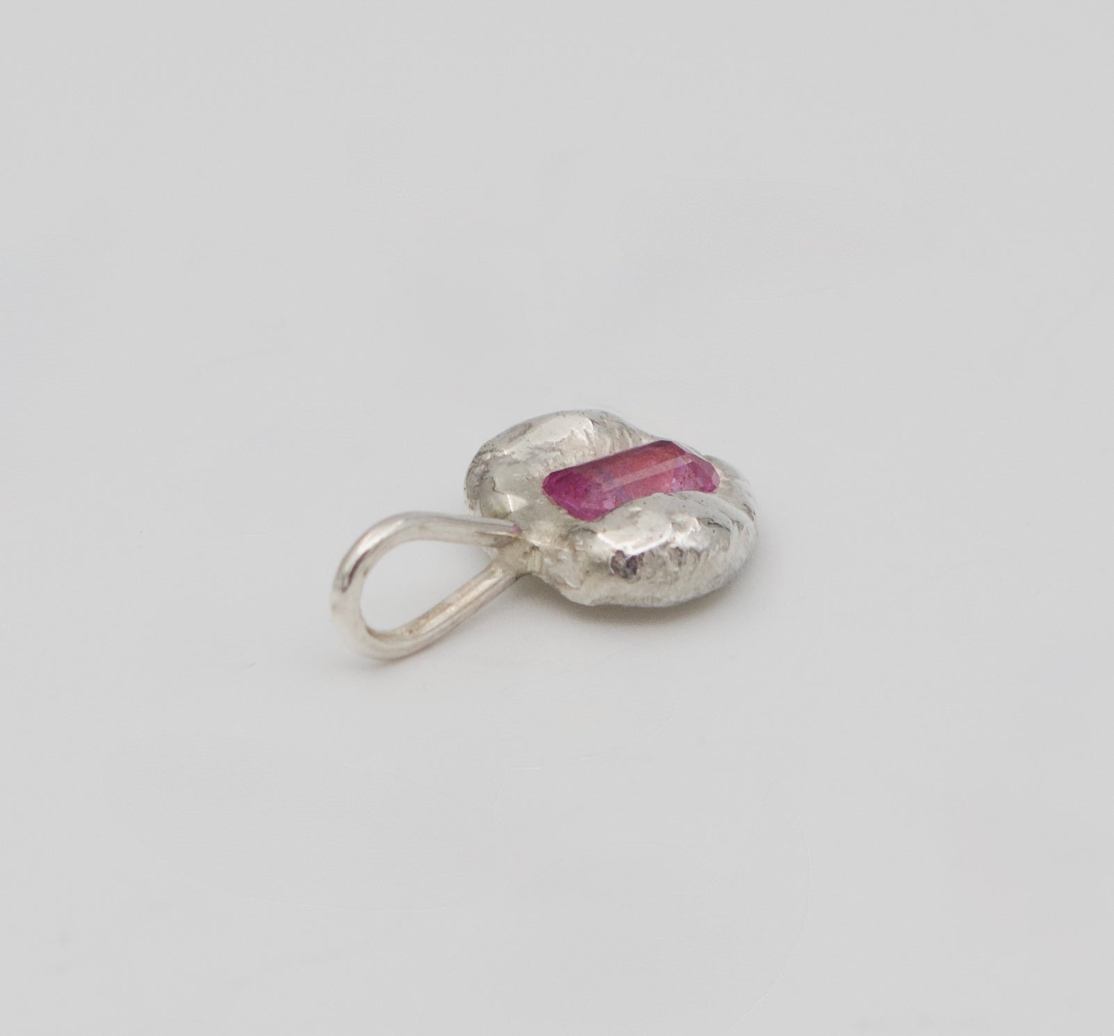 Organic Molten Pink CZ Pendant | One of a Kind