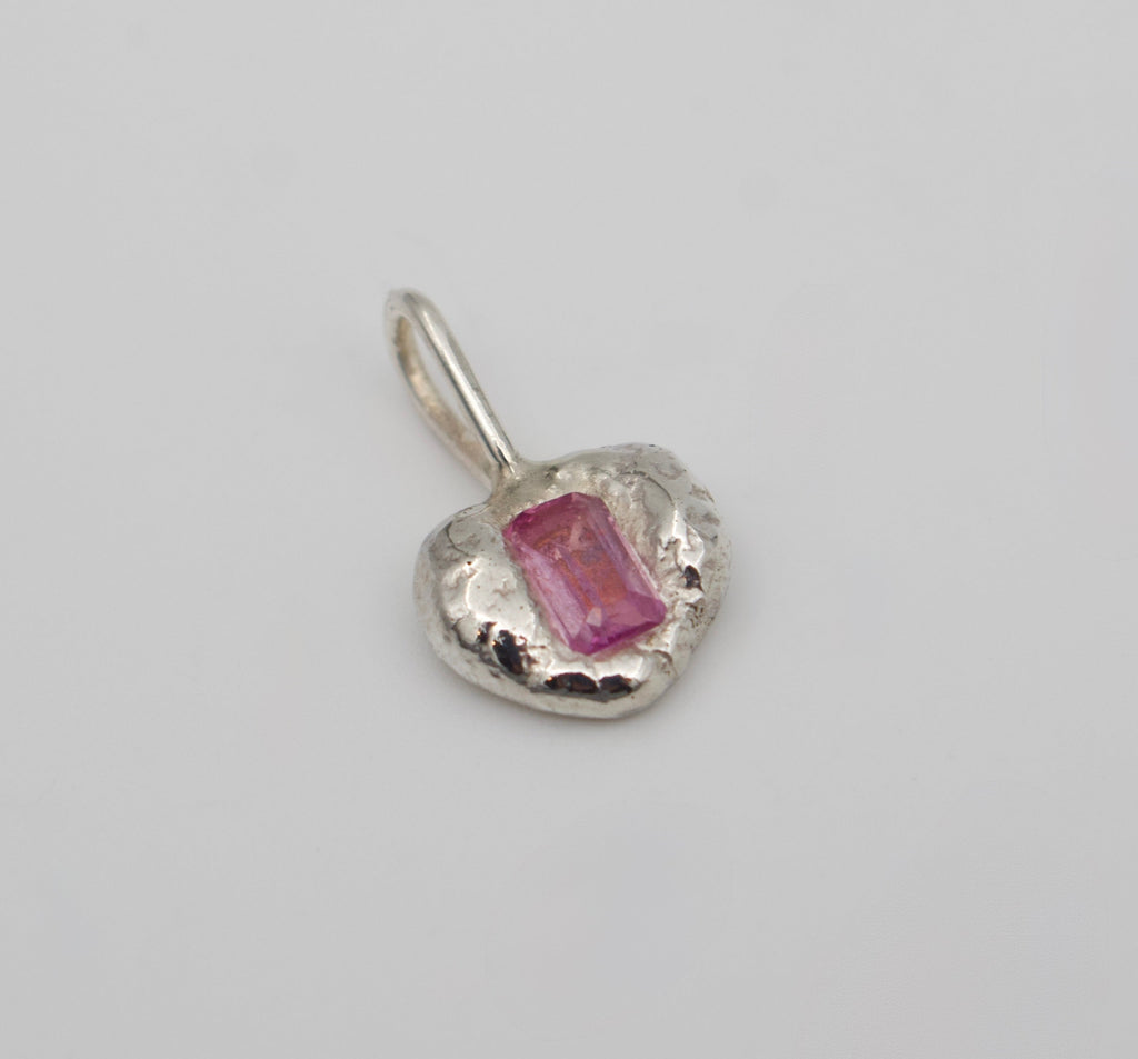 Organic Molten Pink CZ Pendant | One of a Kind