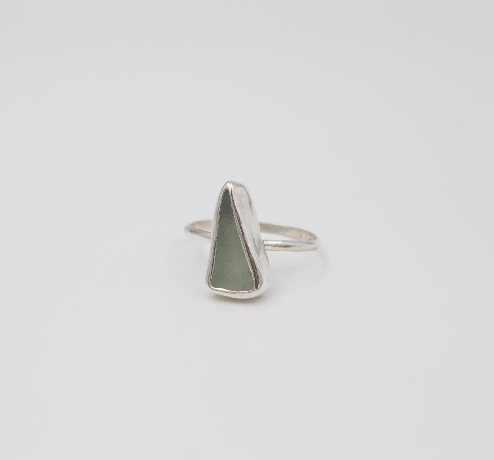 Silver Drift Ring | Sterling Silver Sea Glass Ring