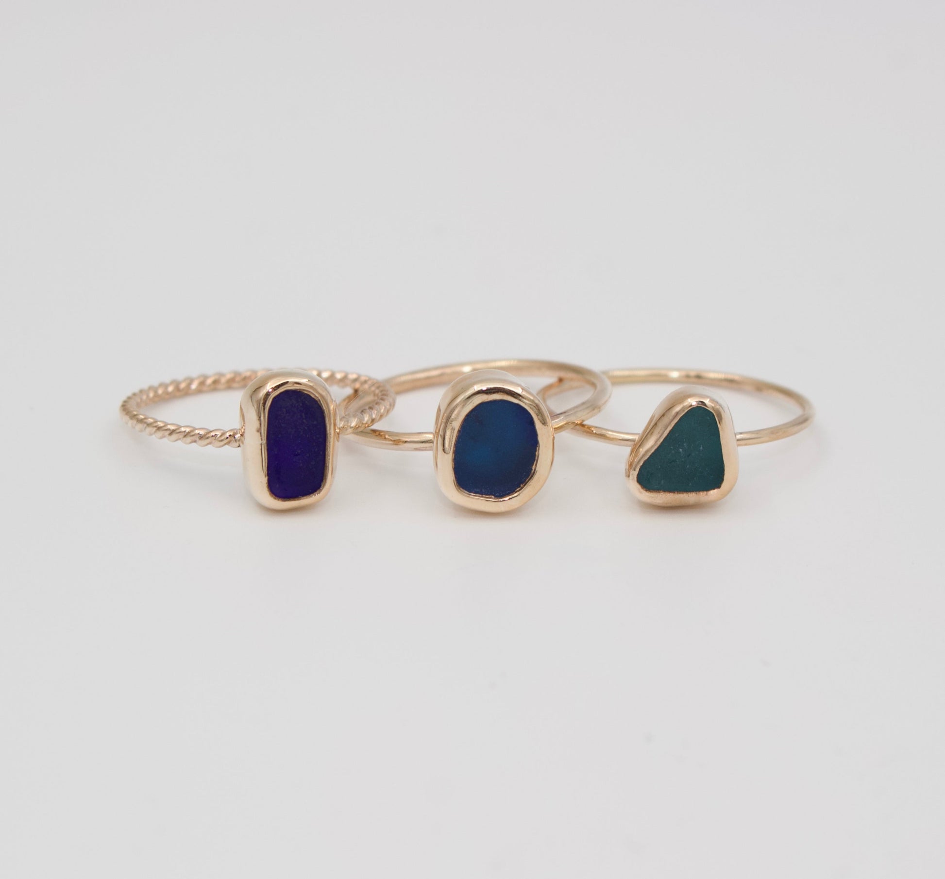 Gilded Drift Ring  | Gold Fill Sea Glass Ring