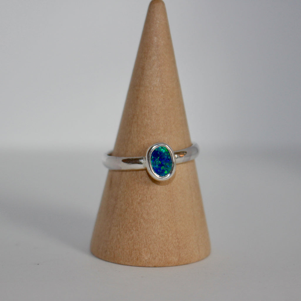 Sterling Silver Australian Opal Ring