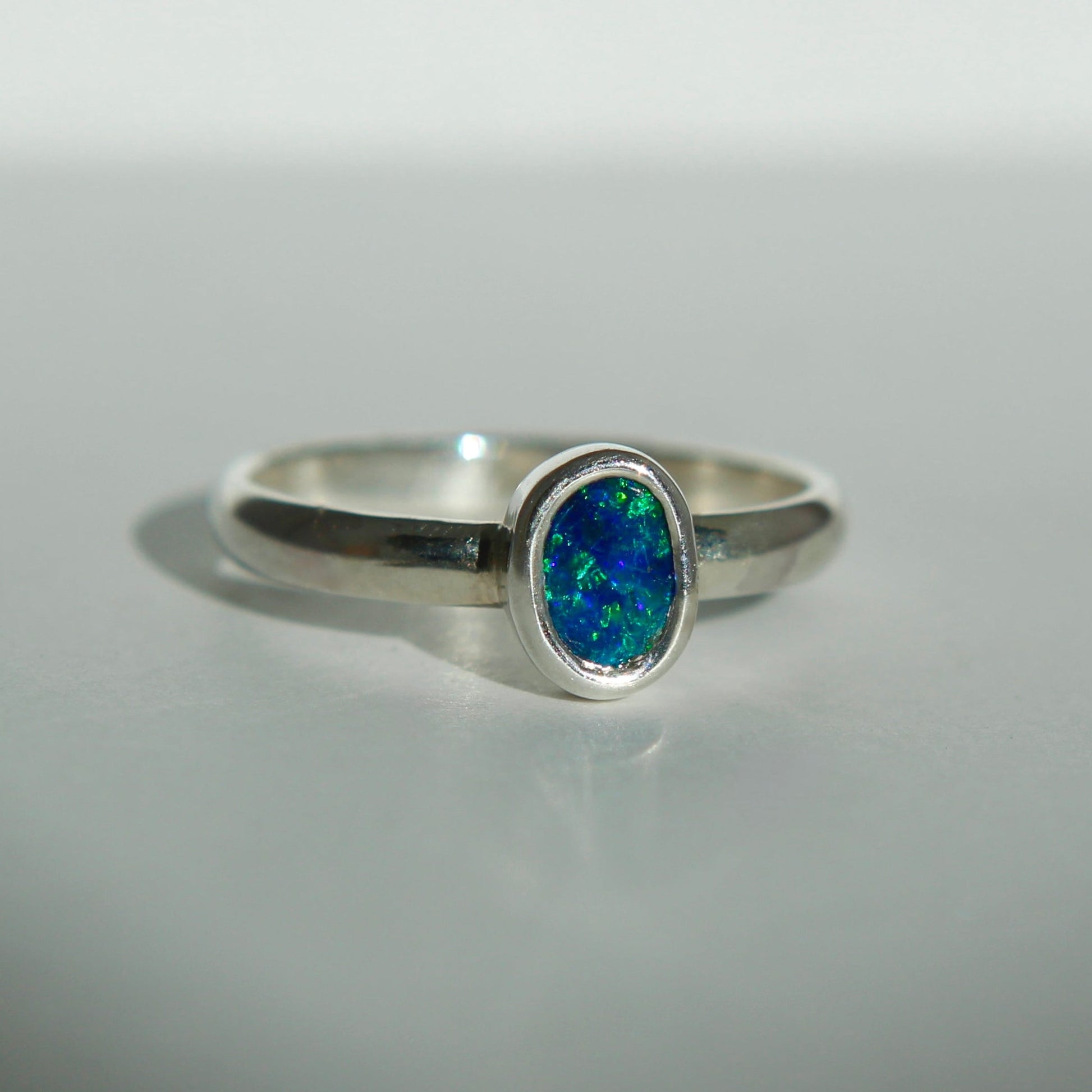 Sterling Silver Australian Opal Ring