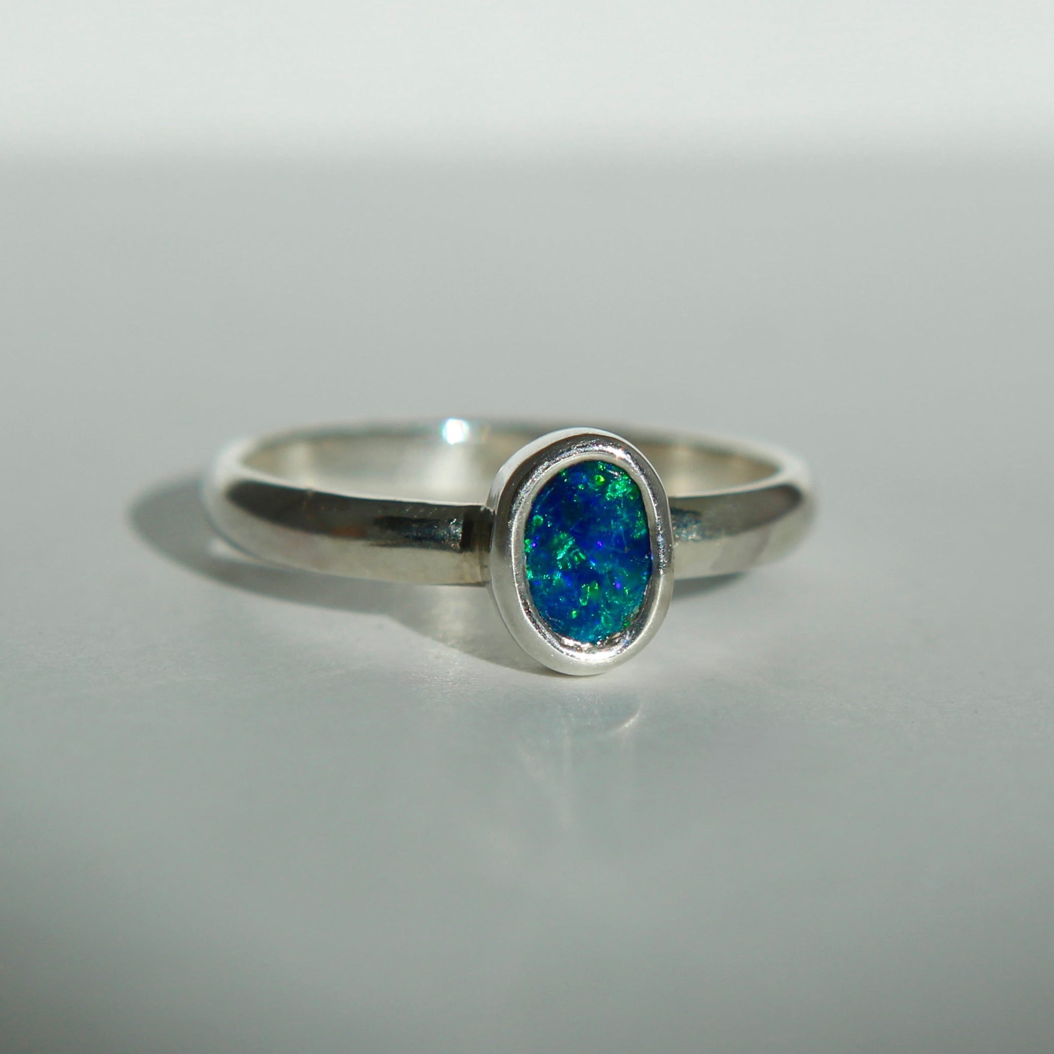 Sterling Silver Australian Opal Ring