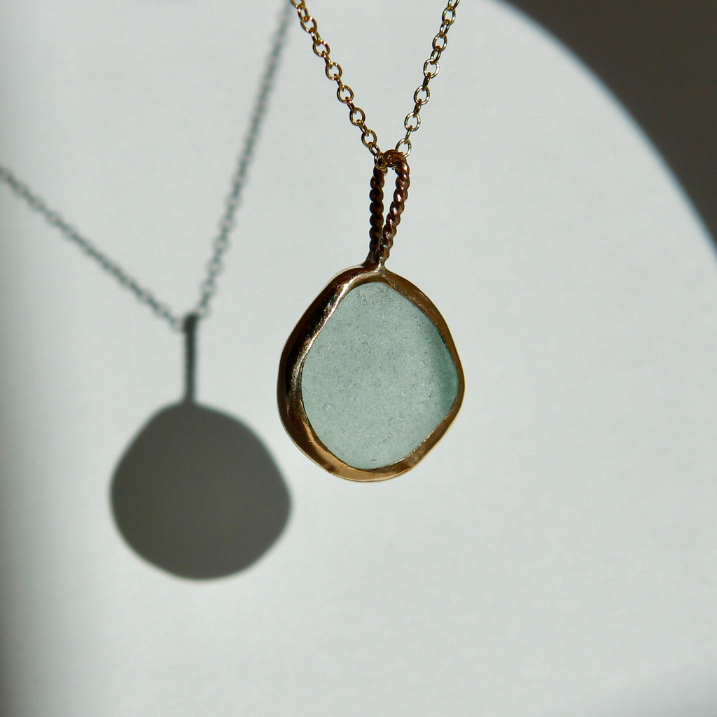 Golden Drift Sea Glass Necklaces
