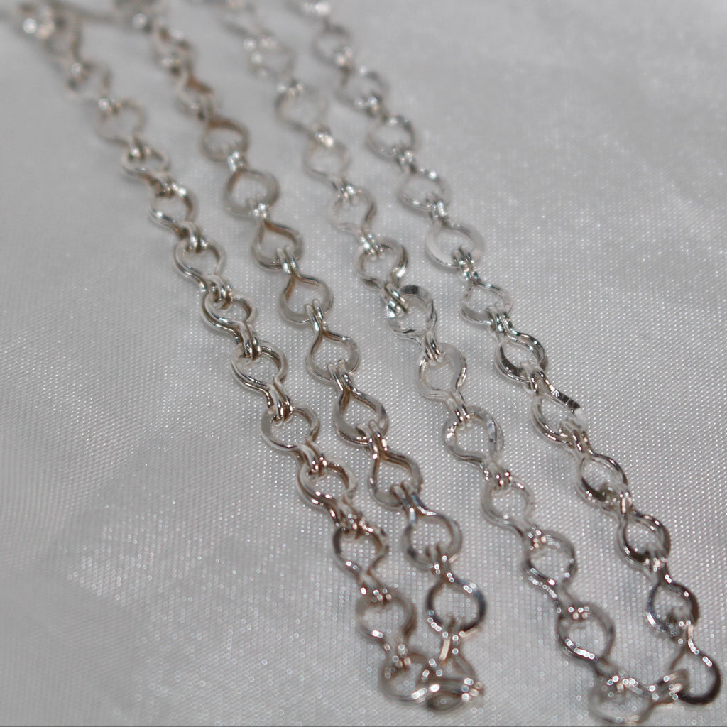 Fine Silver Roman Pinched Loop Chain Bracelet