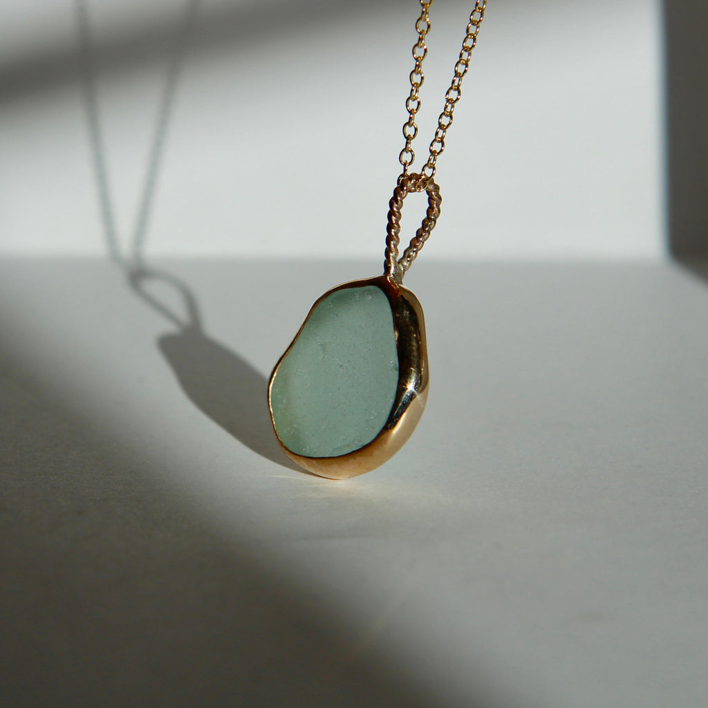 Golden Drift Sea Glass Necklaces