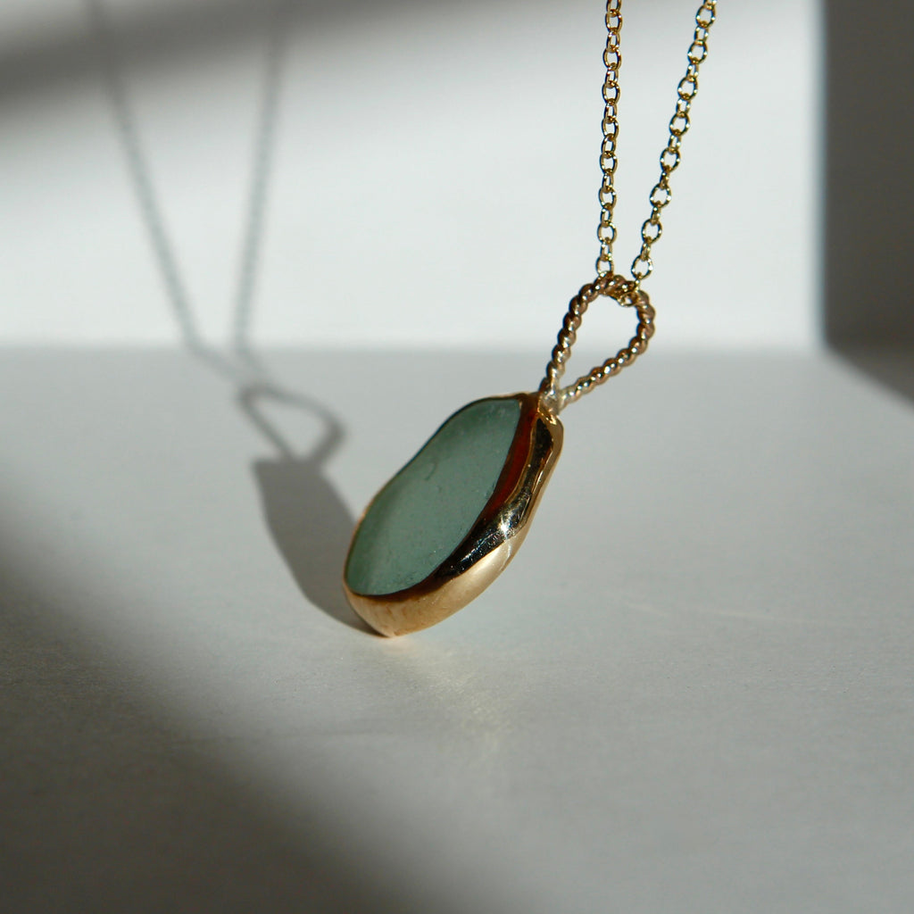 Golden Drift Sea Glass Necklaces