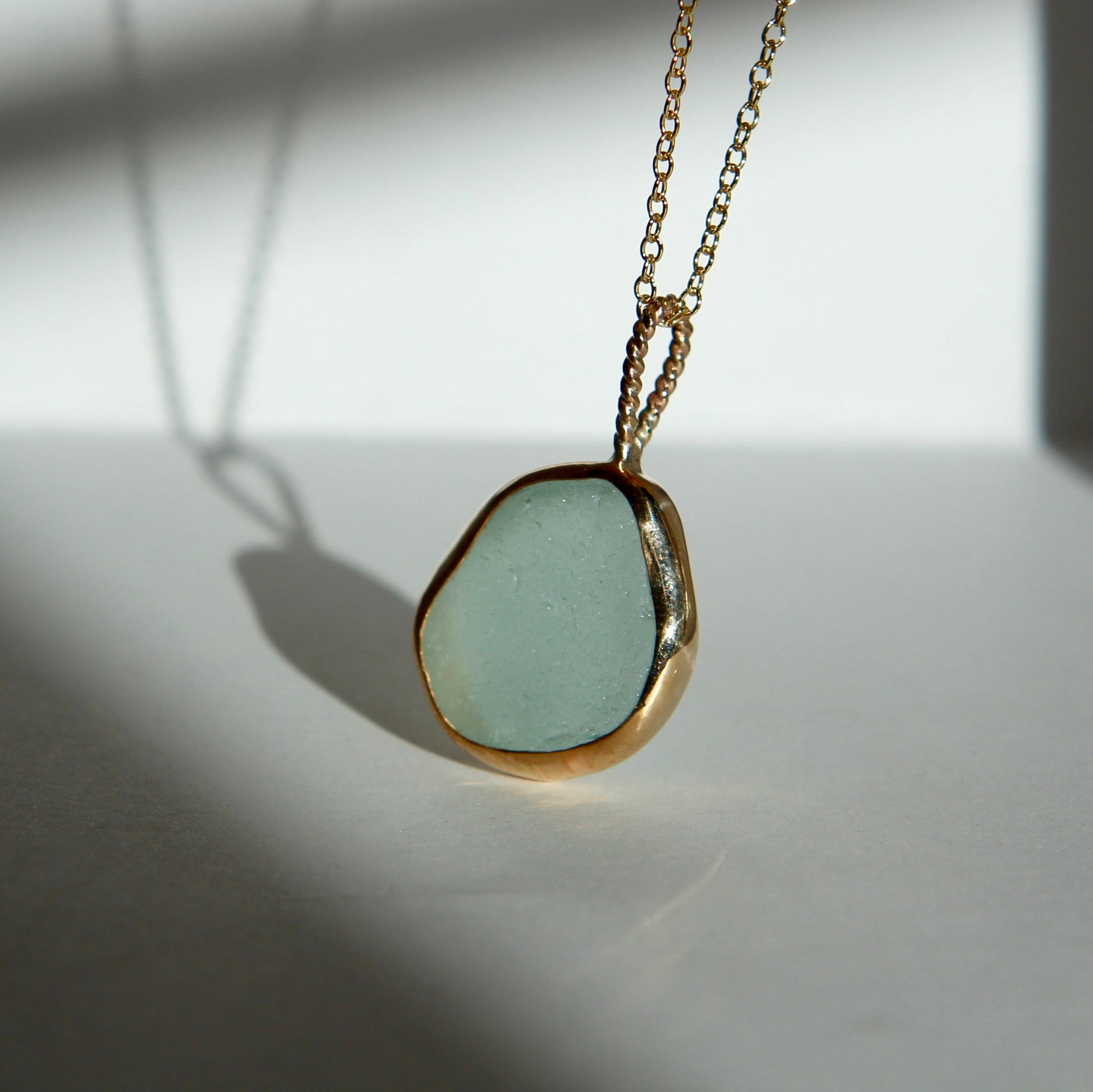 Golden Drift Sea Glass Necklaces