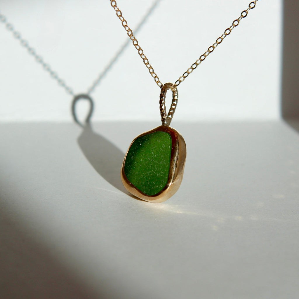 Golden Drift Sea Glass Necklaces