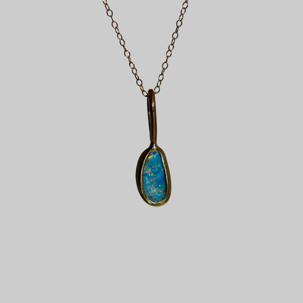 Gold Australian Opal Necklace