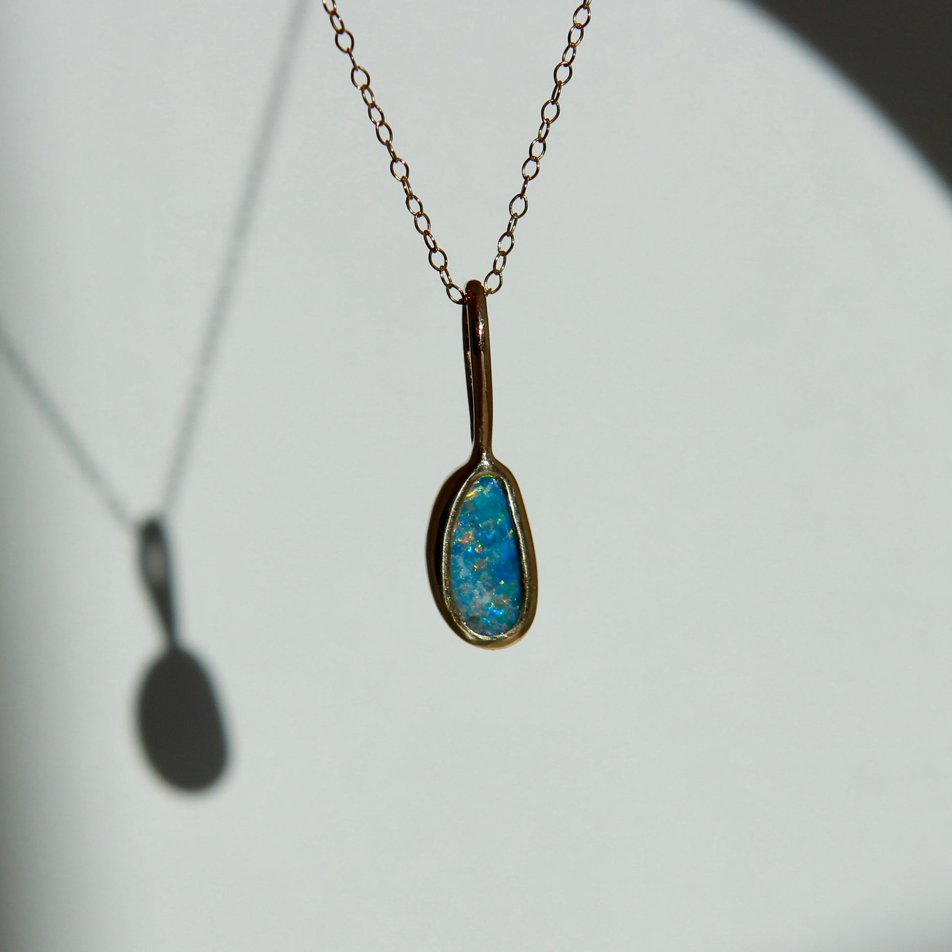 Gold Australian Opal Necklace