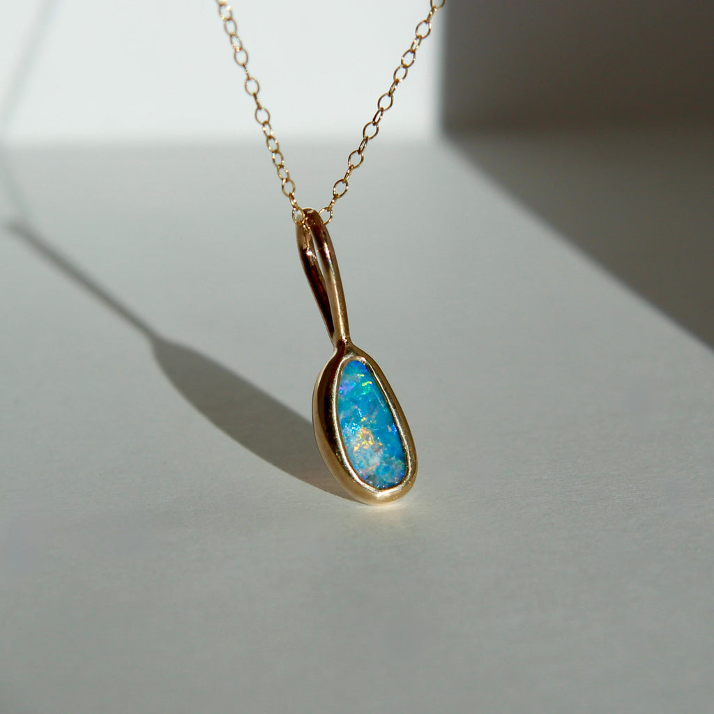 Gold Australian Opal Necklace