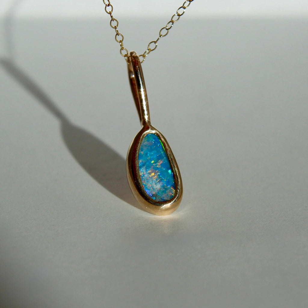 Gold Australian Opal Necklace