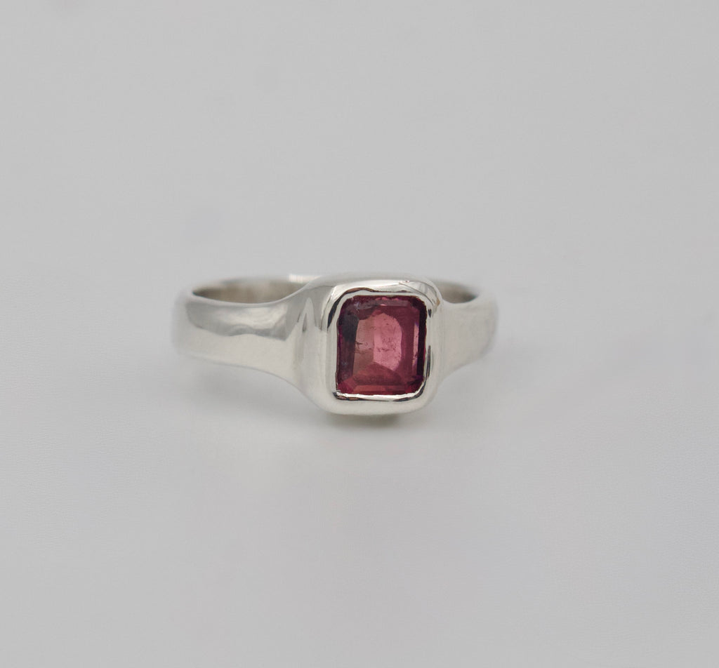 Dark Pink Tourmaline Ring