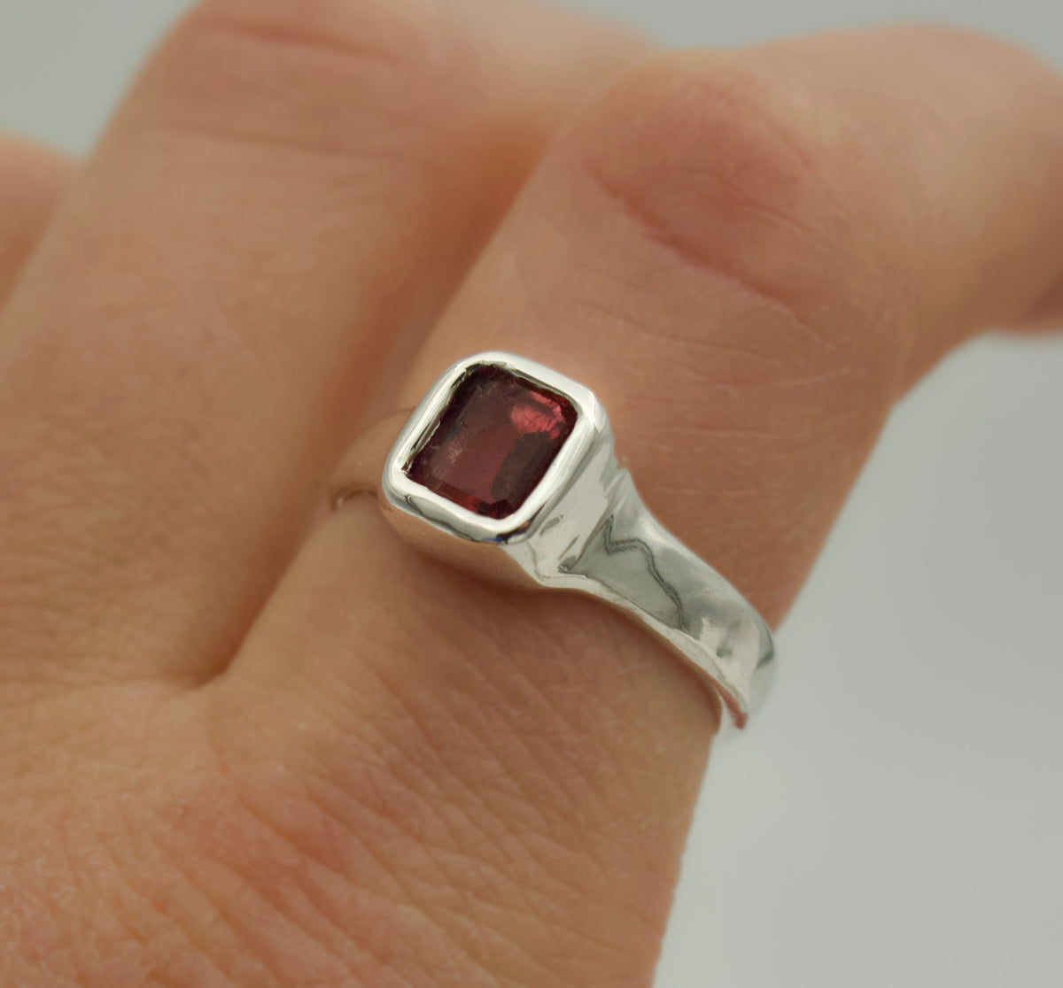 Dark Pink Tourmaline Ring