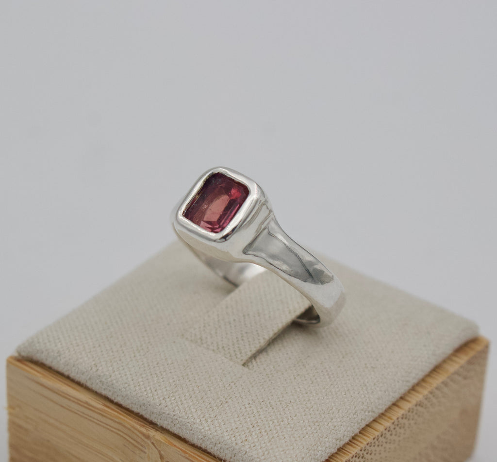 Dark Pink Tourmaline Ring