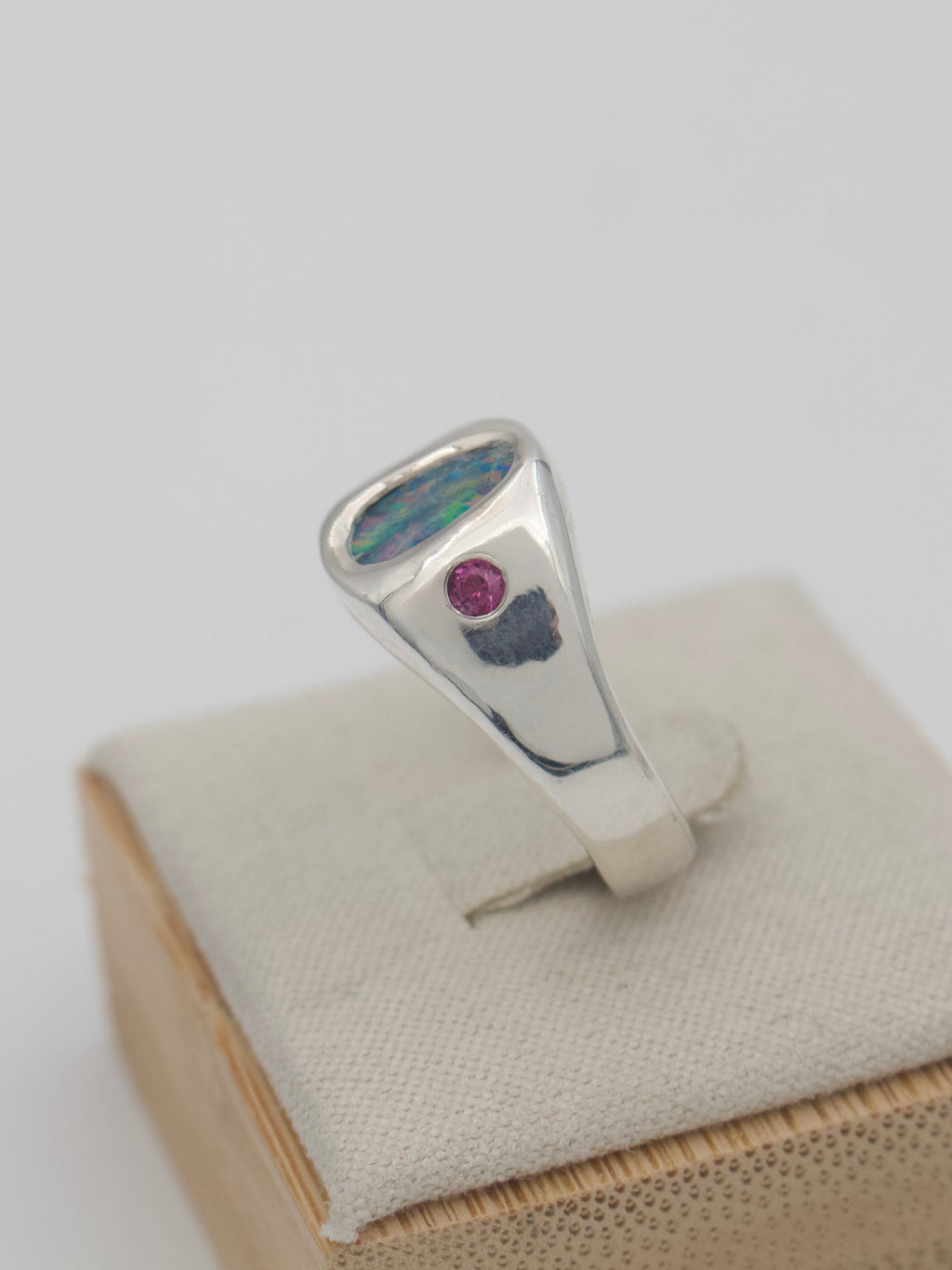 Opal & Rhodolite Signet