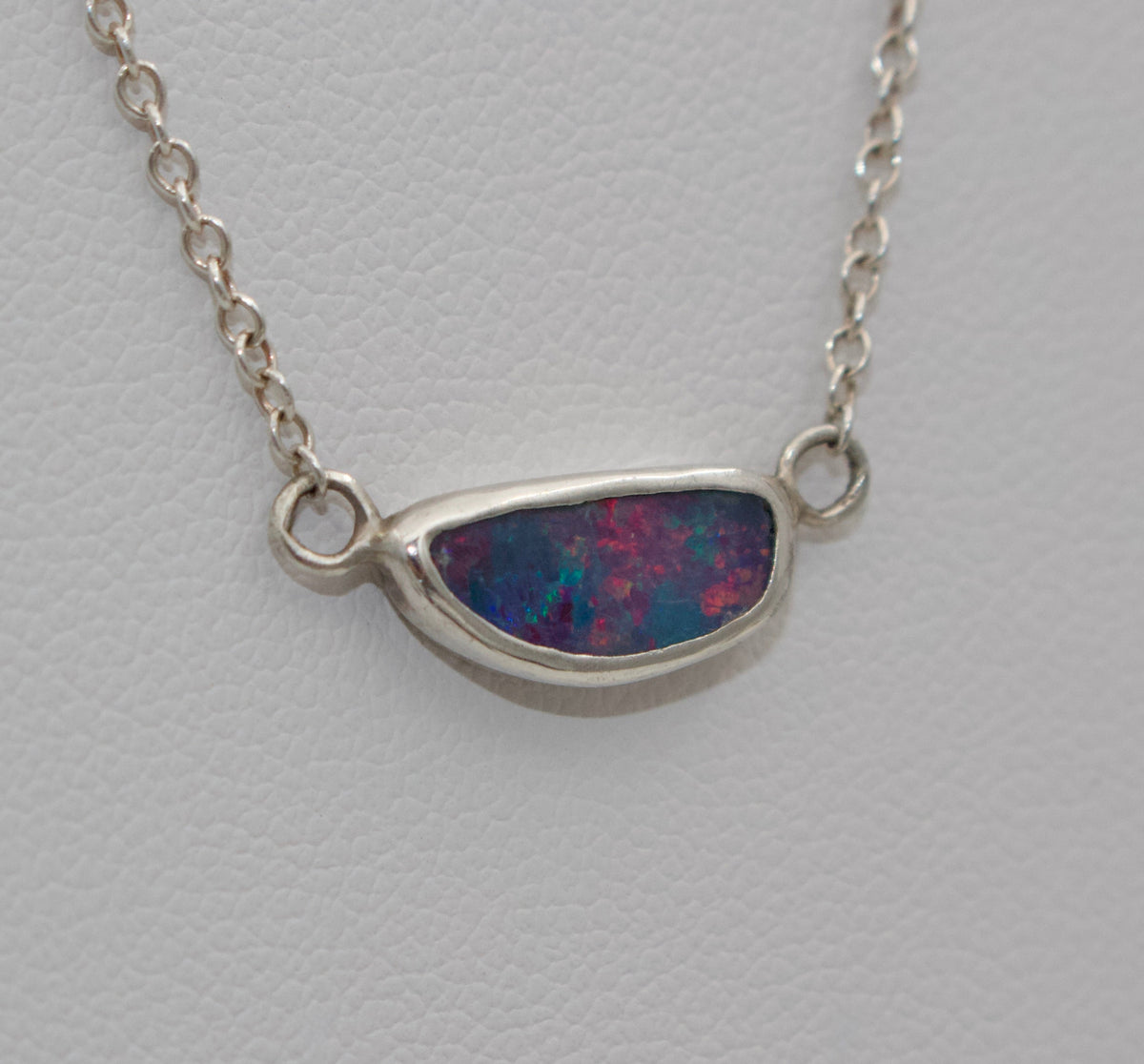 Sterling Silver Australian Opal Necklace