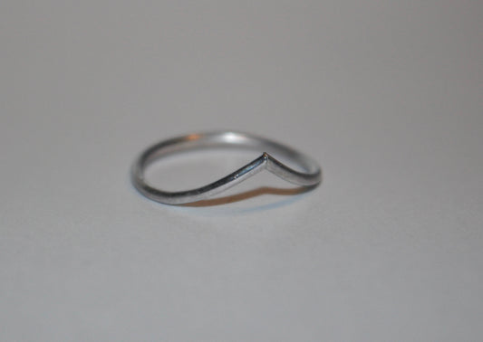 Chevron Sterling Silver Statement Ring, V Ring, Stacking Ring