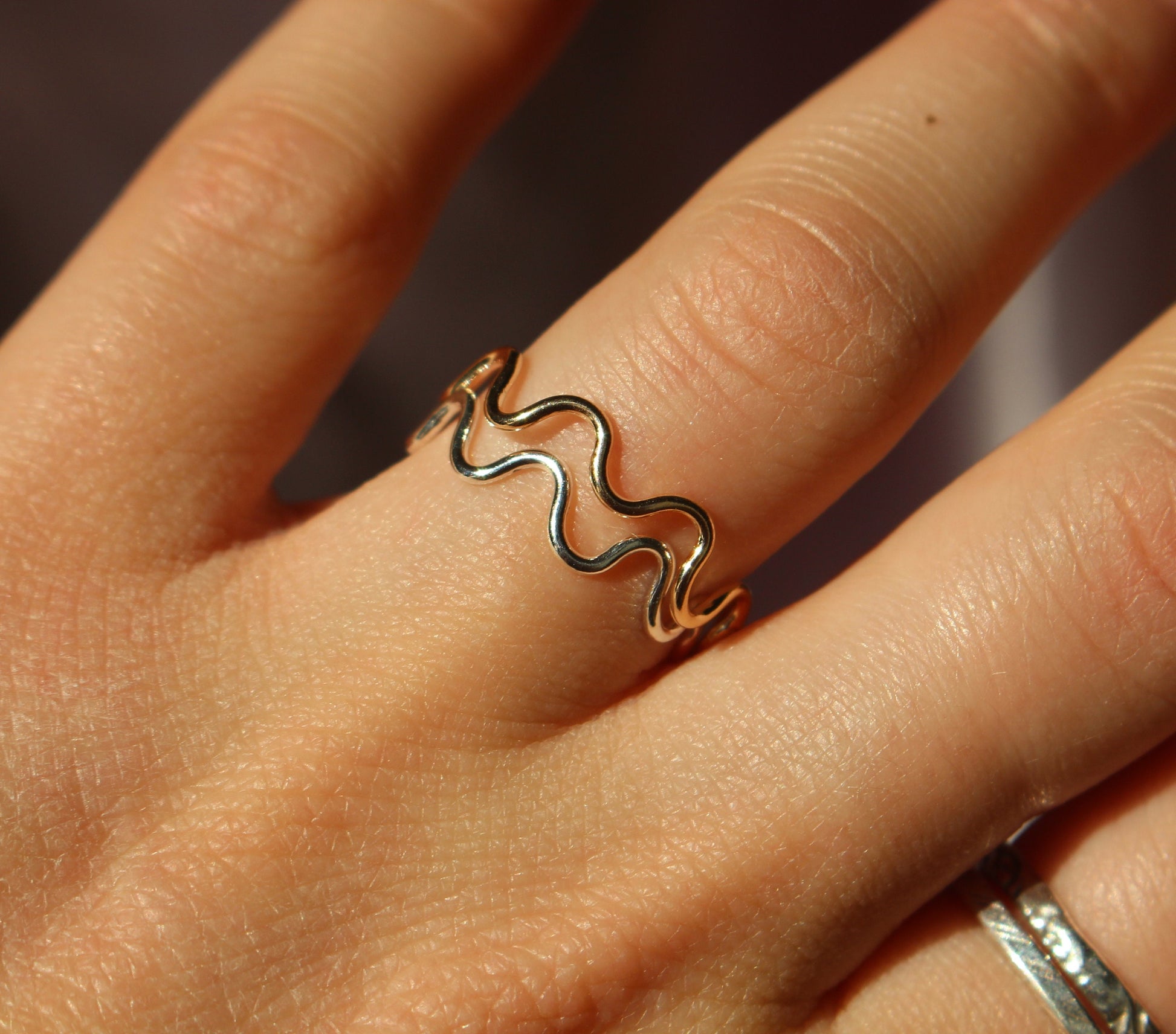 Curvy Ring, available in silver plated, sterling silver, and tarnish resistant brass