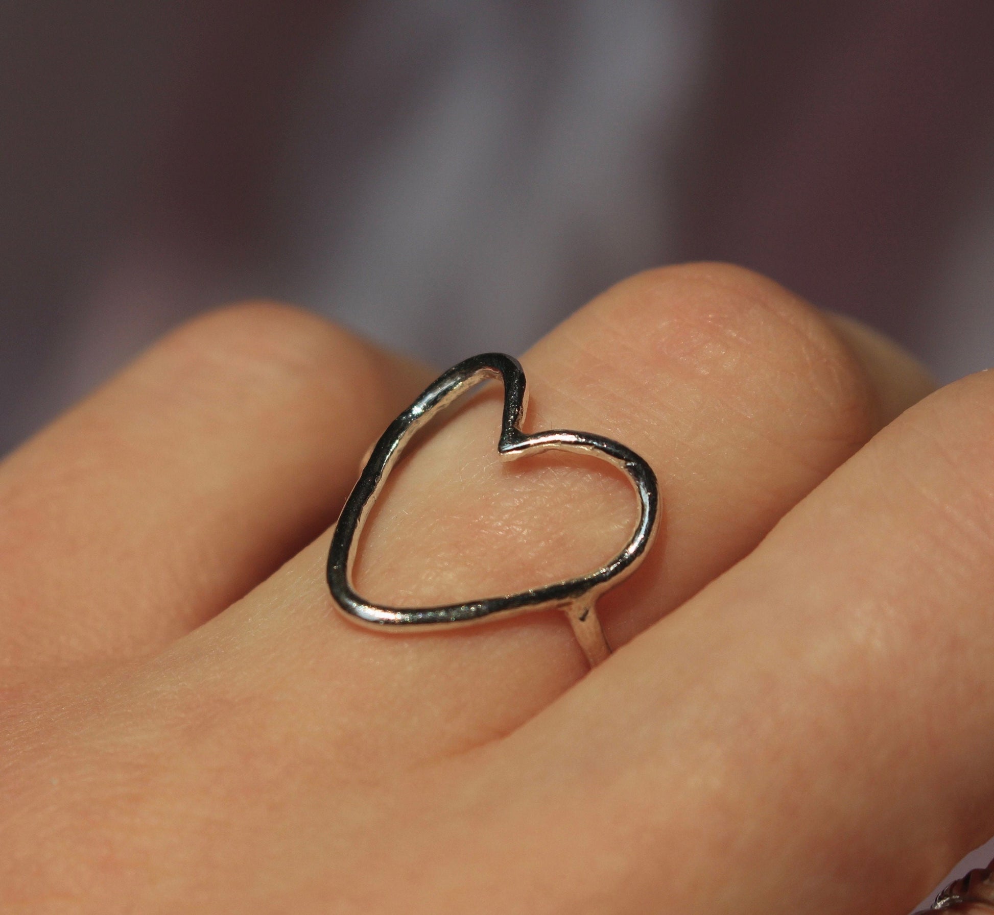 Sterling Silver Heart Ring, Statement Ring