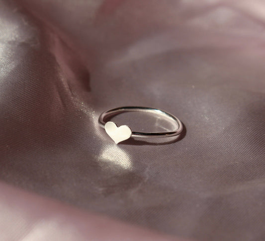 Tiny Heart Ring in Sterling Silver